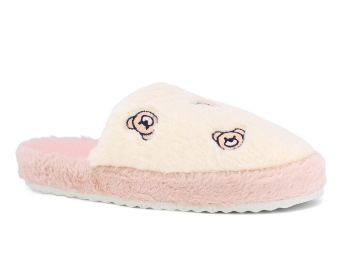 Auris Zenne 127 Ayıcıklı Kapalı Ev Terliği Pudra 