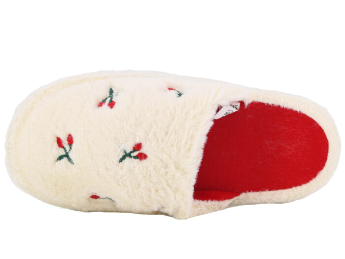 Auris Zenne 127 Çilek-Kiraz Kapalı Ev Terliği Kirazlı Bej - Auris (1)