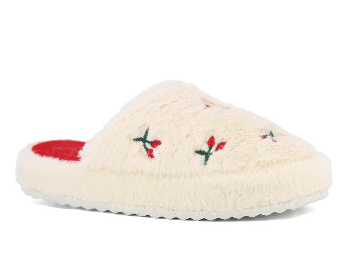 Auris Zenne 127 Çilek-Kiraz Kapalı Ev Terliği Kirazlı Bej - Auris