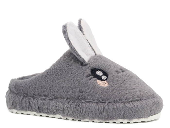 Auris Zenne 127 Tavşanlı Gondol Ev Terliği Gri - 1