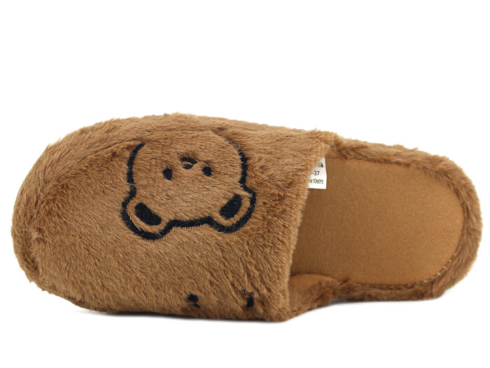 Auris Zenne 127 Yandan Ayıcıklı Kapalı Ev Terliği Kahve - 2