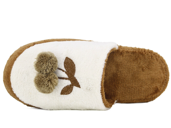 Auris Zenne 210 BR Kiraz Atom Ev Terliği Kahve - Beyaz - Auris (1)