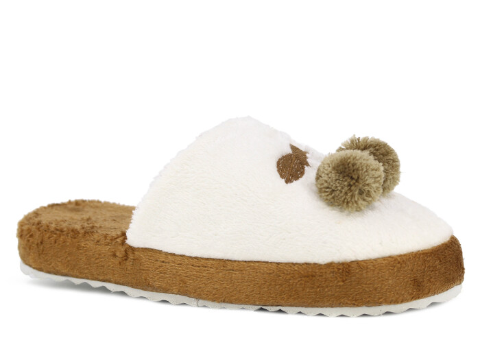 Auris Zenne 210 BR Kiraz Atom Ev Terliği Kahve - Beyaz - Auris