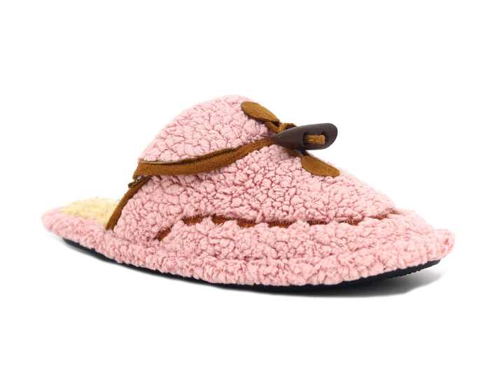 Auris Zenne Düğmeli Havlu Ev Terliği Pembe - Auris