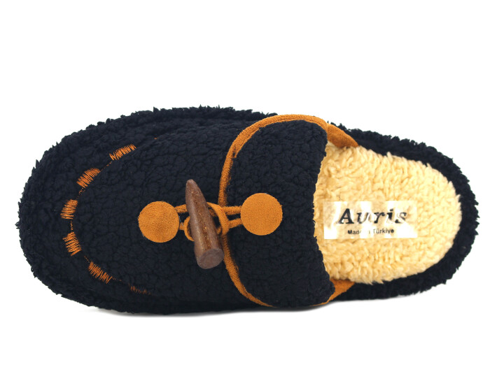 Auris Zenne Düğmeli Havlu Ev Terliği Siyah - Auris (1)