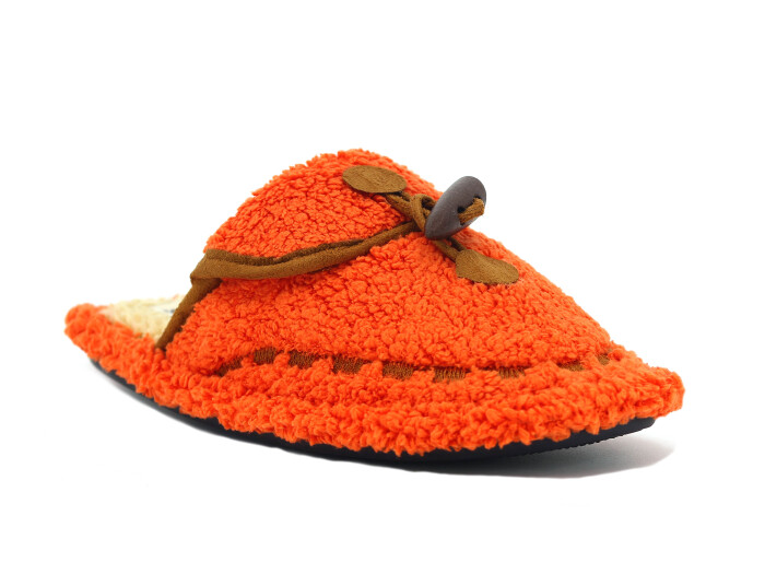 Auris Zenne Düğmeli Havlu Ev Terliği Turuncu 