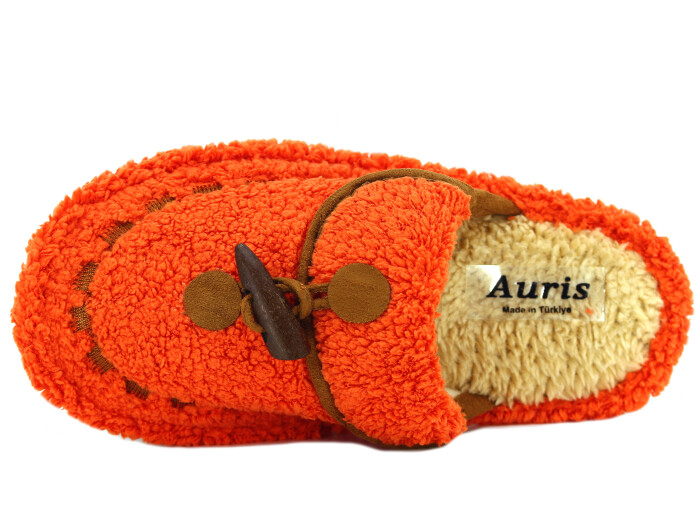 Auris Zenne Düğmeli Havlu Ev Terliği Turuncu - Auris (1)