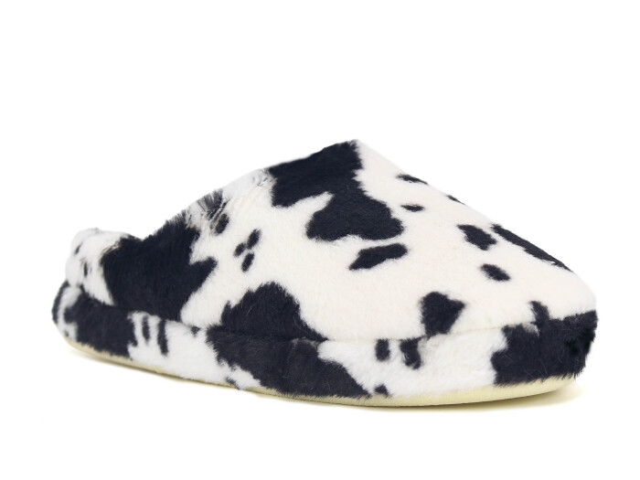 Auris Zenne Termo Taban E Dalmaçyalı Kapalı Gondol Ev Terliği Beyaz - Siyah - Auris