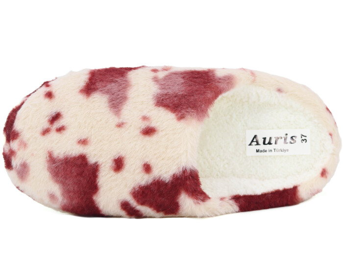 Auris Zenne Termo Taban E Dalmaçyalı Kapalı Gondol Ev Terliği Pudra - Kırmızı - Auris (1)