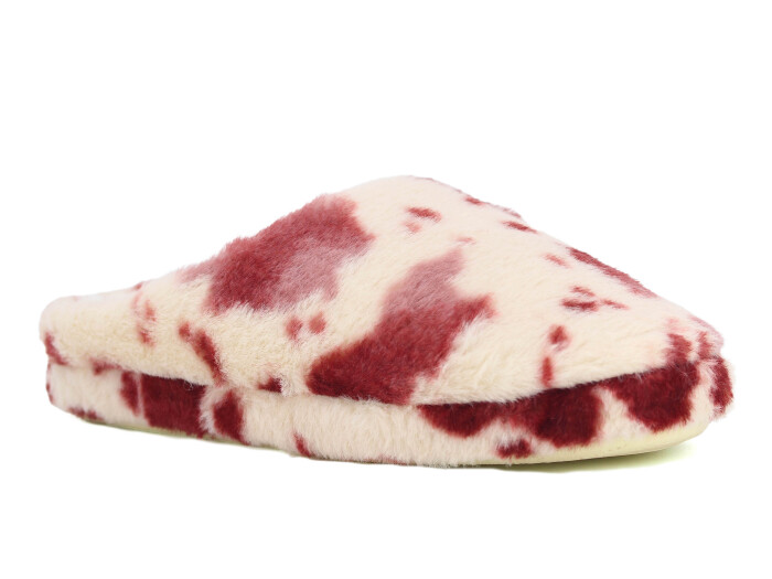 Auris Zenne Termo Taban E Dalmaçyalı Kapalı Gondol Ev Terliği Pudra - Kırmızı 