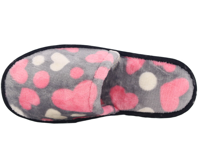 Auris Zenne HSN Çanak Terlik Kalpli Gri - 2