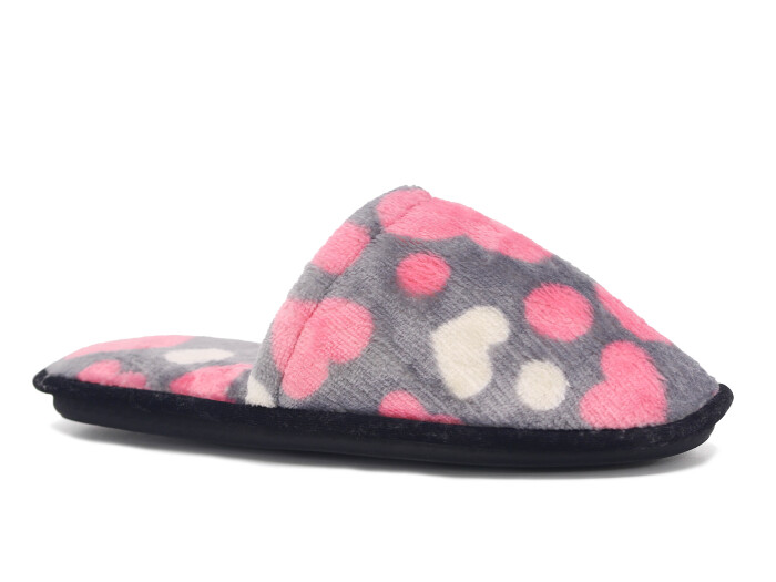 Auris Zenne HSN Çanak Terlik Kalpli Gri 