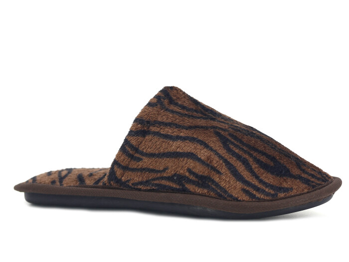 Auris Zenne İthal Çanak Terlik Kahve Zebra - Auris