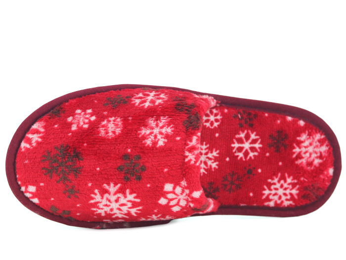 Auris Zenne İthal Çanak Terlik Kar Desenli Bordo - Auris (1)