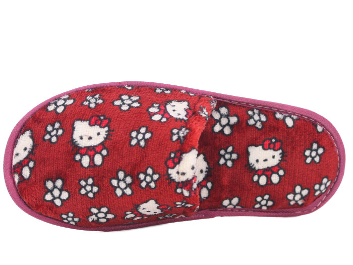 Auris Zenne Kadife Çanak Terlik Kedili Kırmızı - Auris (1)