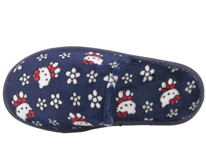 Auris Zenne Kadife Çanak Terlik Kedili Lacivert - Auris (1)