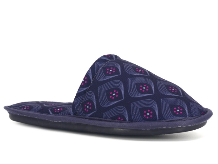 Auris Zenne Kadife Çanak Terlik Lacivert - 1