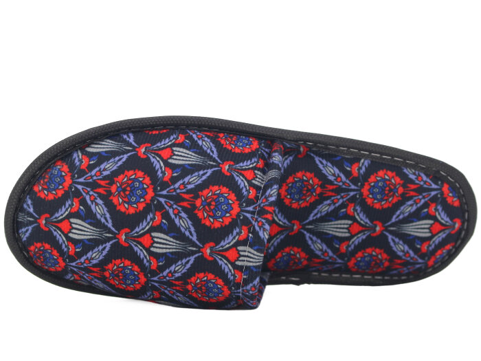 Auris Zenne Kadife Çanak Terlik Mavi - Kırmızı - Auris (1)