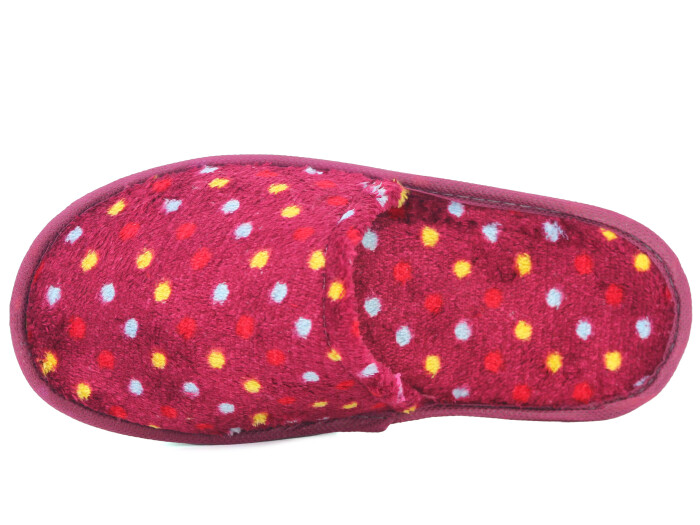 Auris Zenne Kadife Çanak Terlik Noktalı Bordo - Auris (1)