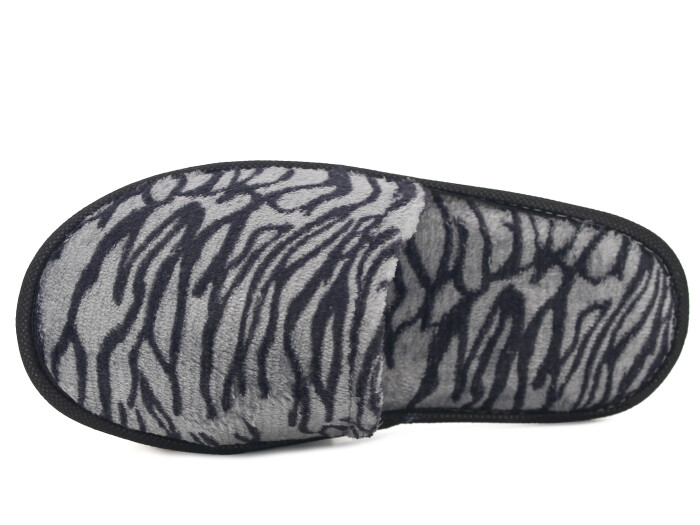 Auris Zenne Kadife Çanak Terlik Siyah - Gri - Auris (1)