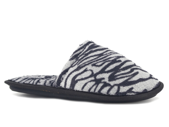 Auris Zenne Kadife Çanak Terlik Siyah - Gri - 1