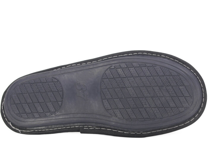 Auris Zenne Kadife Çanak Terlik Siyah - Kırmızı - 3