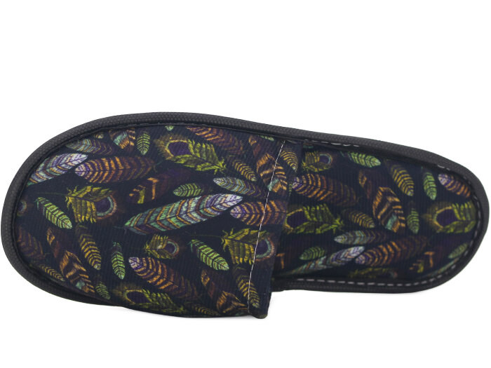 Auris Zenne Kadife Çanak Terlik Siyah - Yeşil - 2