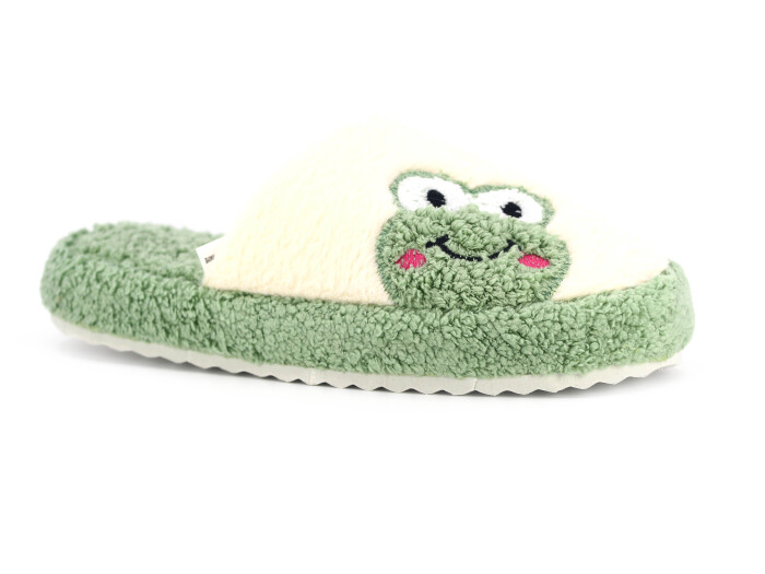 Auris Zenne 127 Kurbağa Kapalı Ev Terliği Kurbağalı Yeşil - Auris