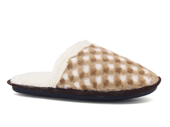 Auris Zenne Kürk Ev Terliği Bej - Auris