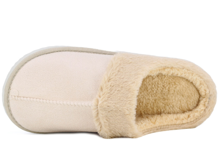 Auris Zenne Kürklü Gondol Ev Terliği Bej - Auris (1)