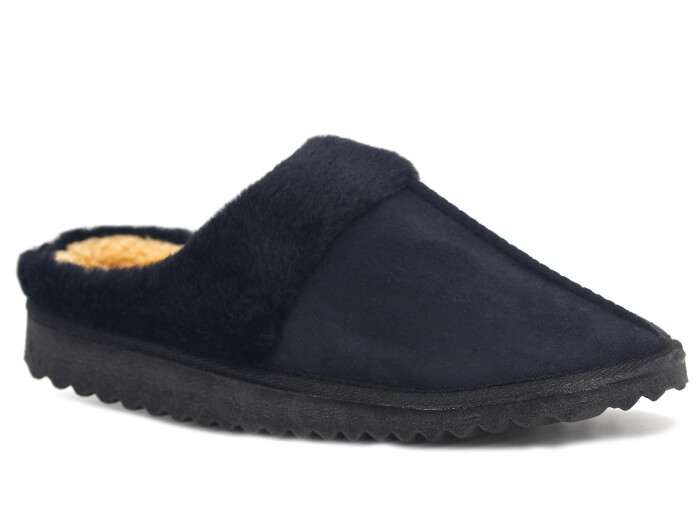 Auris Zenne Kürklü Gondol Ev Terliği Siyah - 1