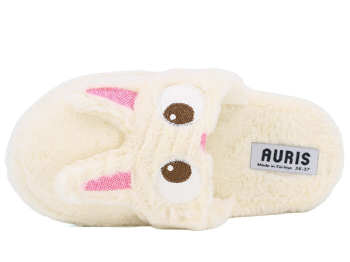 Auris Zenne MY Hayvanlı Kapalı Ev Terliği Tavşanlı Ekru - Auris (1)