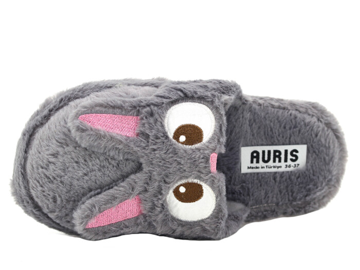 Auris Zenne MY Hayvanlı Kapalı Ev Terliği Tavşanlı Füme - Auris (1)