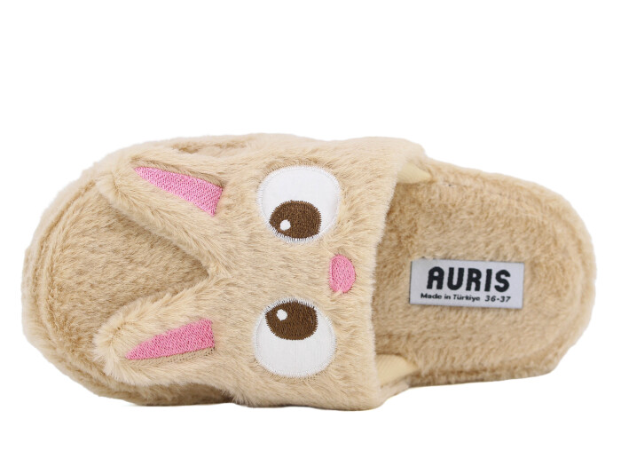 Auris Zenne MY Hayvanlı Kapalı Ev Terliği Tavşanlı Vizon - Auris (1)