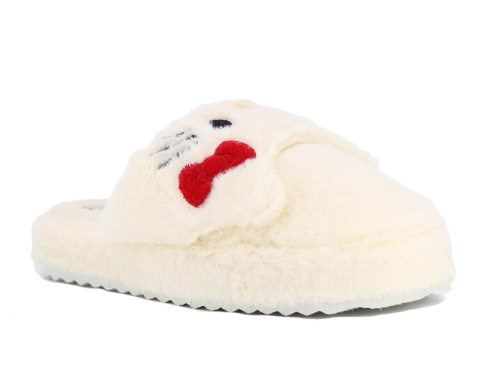 Auris Zenne MY Hayvanlı Kapalı Ev Terliği Ekru - Auris