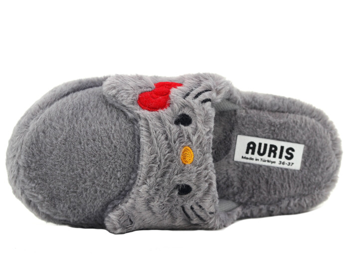 Auris Zenne MY Hayvanlı Kapalı Ev Terliği Füme - Auris (1)