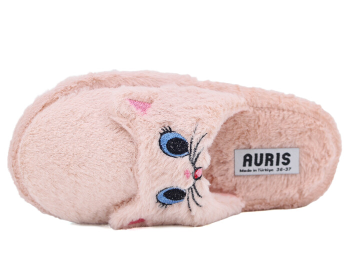 Auris Zenne MY Hayvanlı Kapalı Ev Terliği Kedili Pembe - Auris (1)
