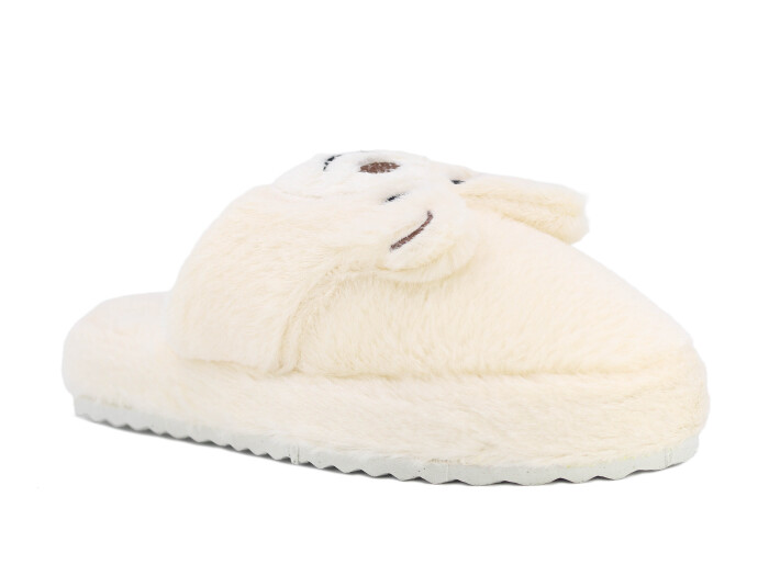 Auris Zenne MY Hayvanlı Kapalı Ev Terliği Pandalı Ekru - Auris