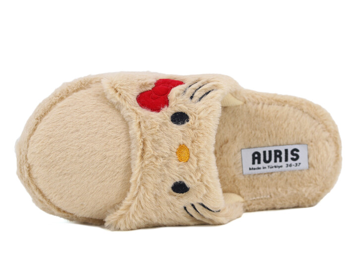 Auris Zenne MY Hayvanlı Kapalı Ev Terliği Vizon - Auris (1)