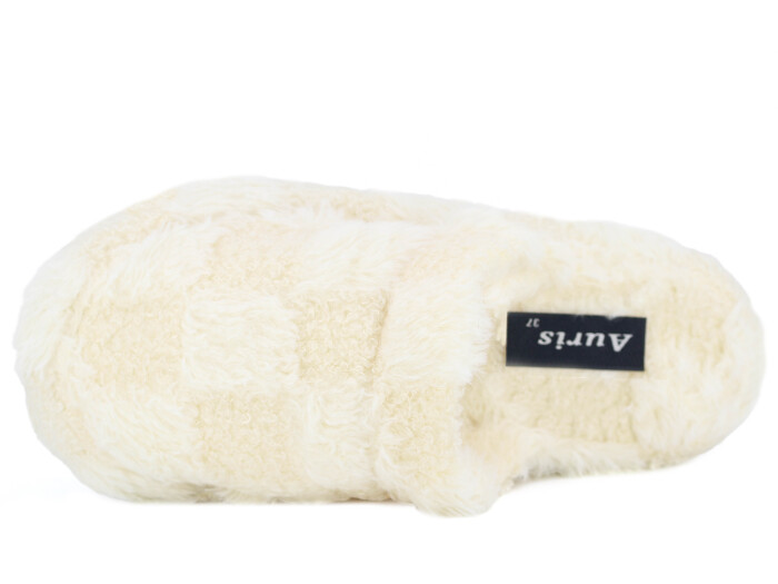 Auris Zenne MS Kapalı Atom Ev Terliği Kareli Ekru - 2