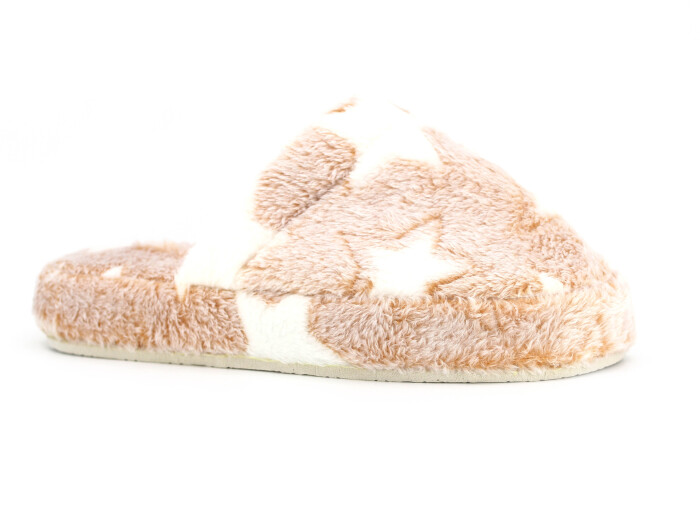 Auris Zenne MS Kapalı Atom Ev Terliği Yıldızlı Bej - Auris