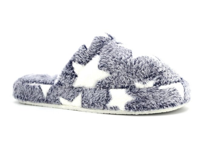 Auris Zenne MS Kapalı Atom Ev Terliği Yıldızlı Füme - Auris