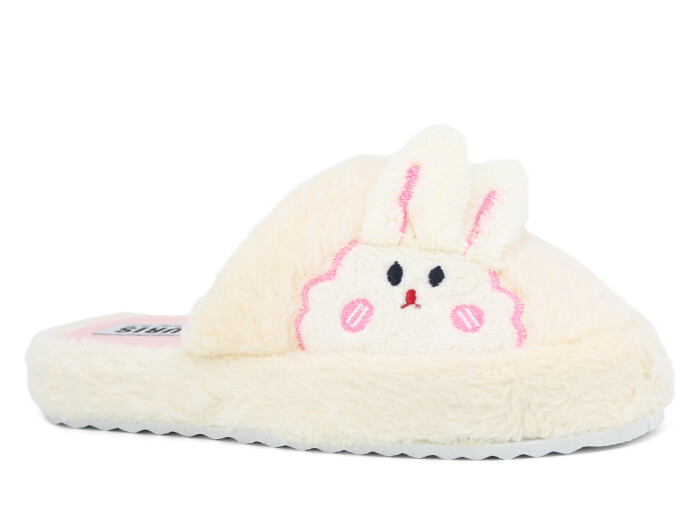 Auris Zenne MY Tavşan Kapalı Ev Terliği Ekru - Auris