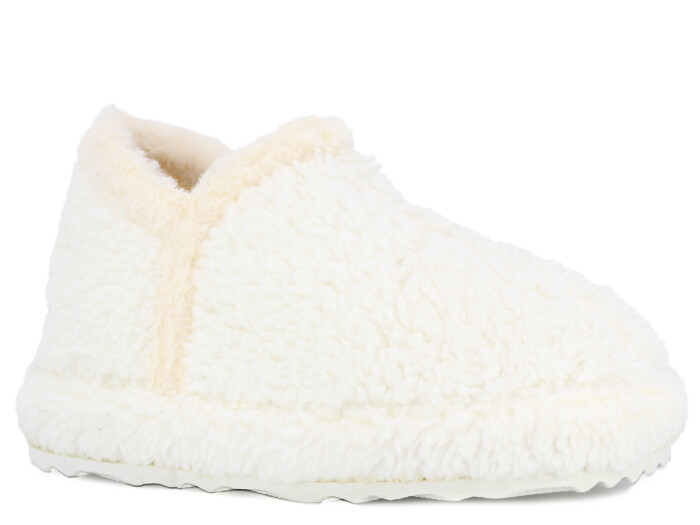 Auris Zenne Peluş FL Ev Ayakkabısı Beyaz - Auris