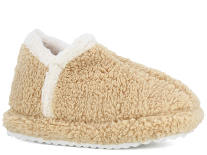 Auris Zenne Peluş FL Ev Ayakkabısı Camel - Auris