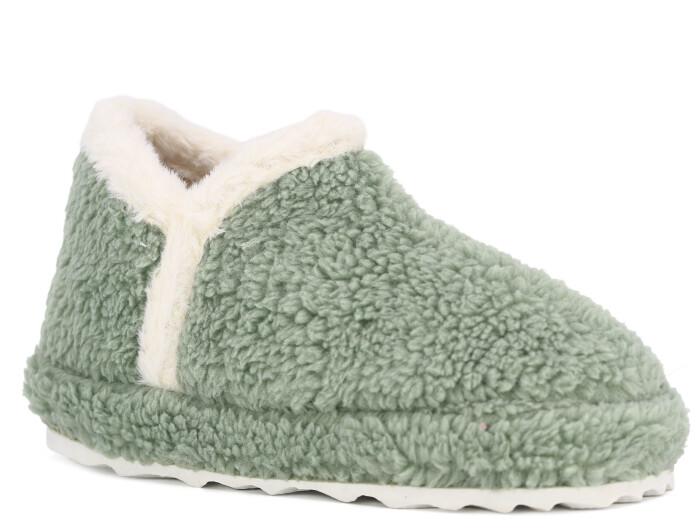 Auris Zenne Peluş FL Ev Ayakkabısı Yeşil - Auris