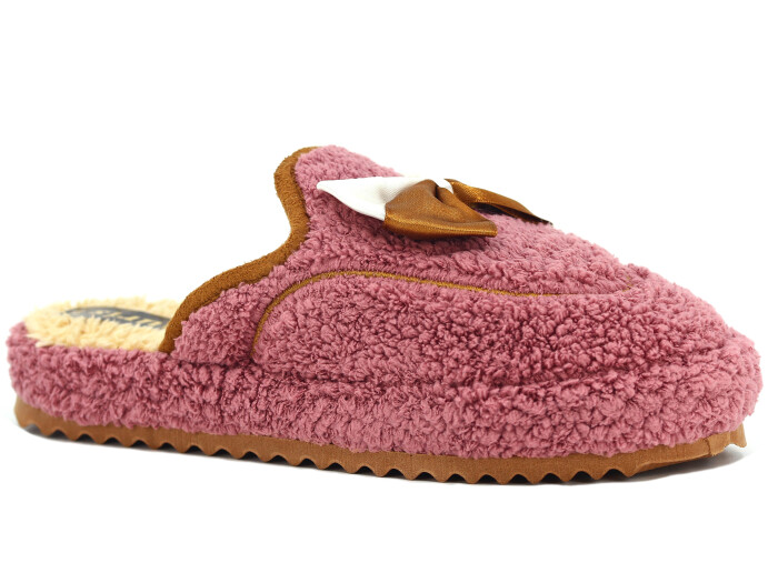 Auris Zenne PW Fiyonklu Peluş Ev Terliği Mor - Auris