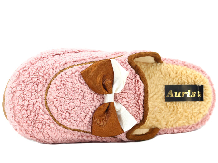 Auris Zenne PW Fiyonklu Peluş Ev Terliği Pembe - 2