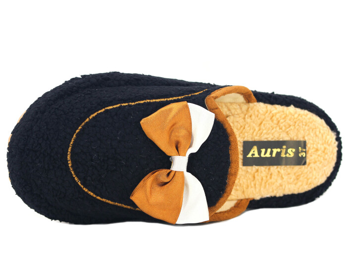 Auris Zenne PW Fiyonklu Peluş Ev Terliği Siyah - 2