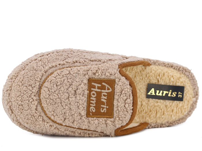 Auris Zenne PW Home Peluş Ev Terliği Kahve - Auris (1)